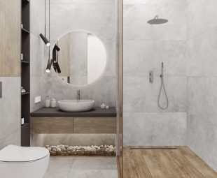 Керамогранит Laparet Illusion Taupe structure matt (GHR) glossy ink рект. (80х160х0,9)